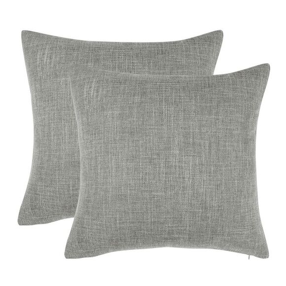 2pcs Linen Throw Pillow Covers Blank Cotton Square Cushion Cover Gray - Picture 1 of 6